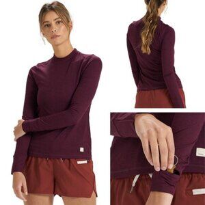 VUORI Lux Performance Yoga Long Sleeve Size XS Cerise Heather